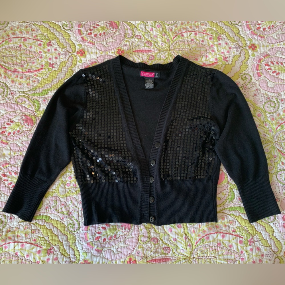 Black sequin cardigan